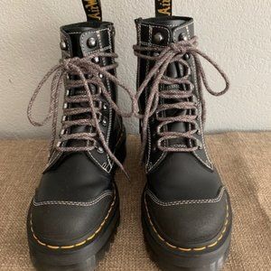 Dr. Martens Unisex Moreno Martin Platform Lace Up w/ Zipper Boots Black W9 M8